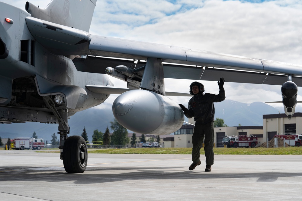 GAF Air Chief, NORAD/11th Air Force commander project air dominance in PA-200 Tornado, F-22 Raptor during Pacific Skies 24