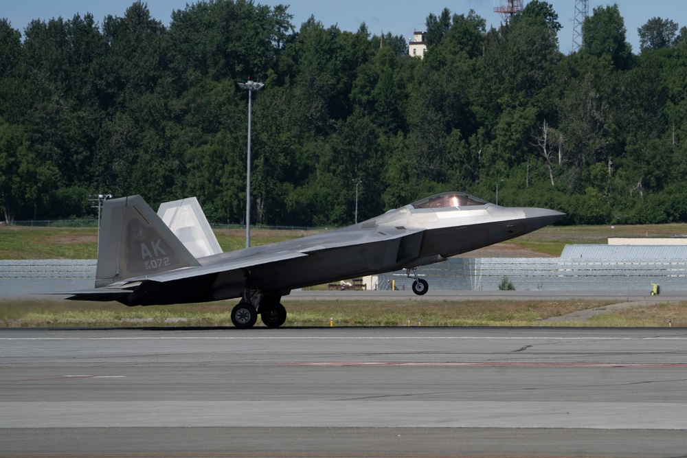 GAF Air Chief, NORAD/11th Air Force commander project air dominance in PA-200 Tornado, F-22 Raptor during Pacific Skies 24