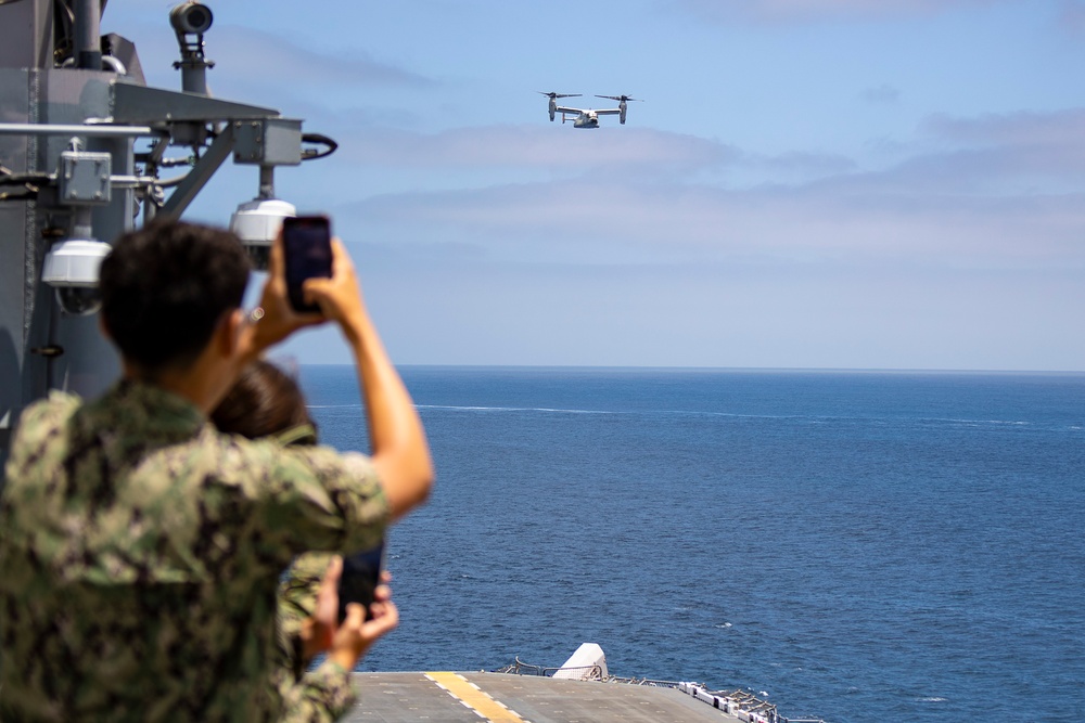 Tripoli Hosts Flyby For Midshipmen