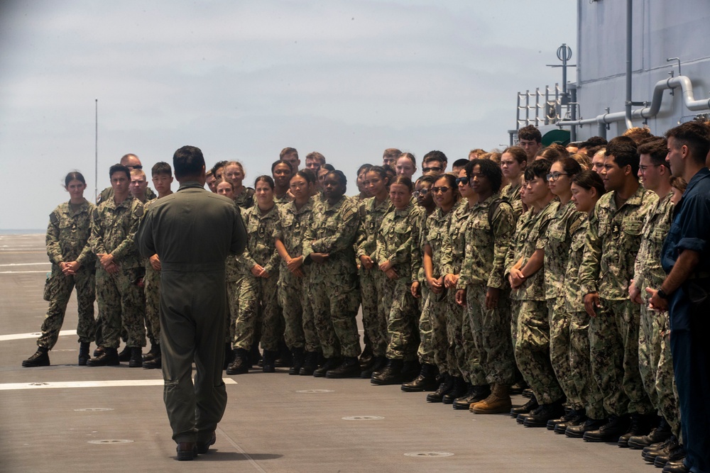 Tripoli Hosts Flyby For Midshipmen
