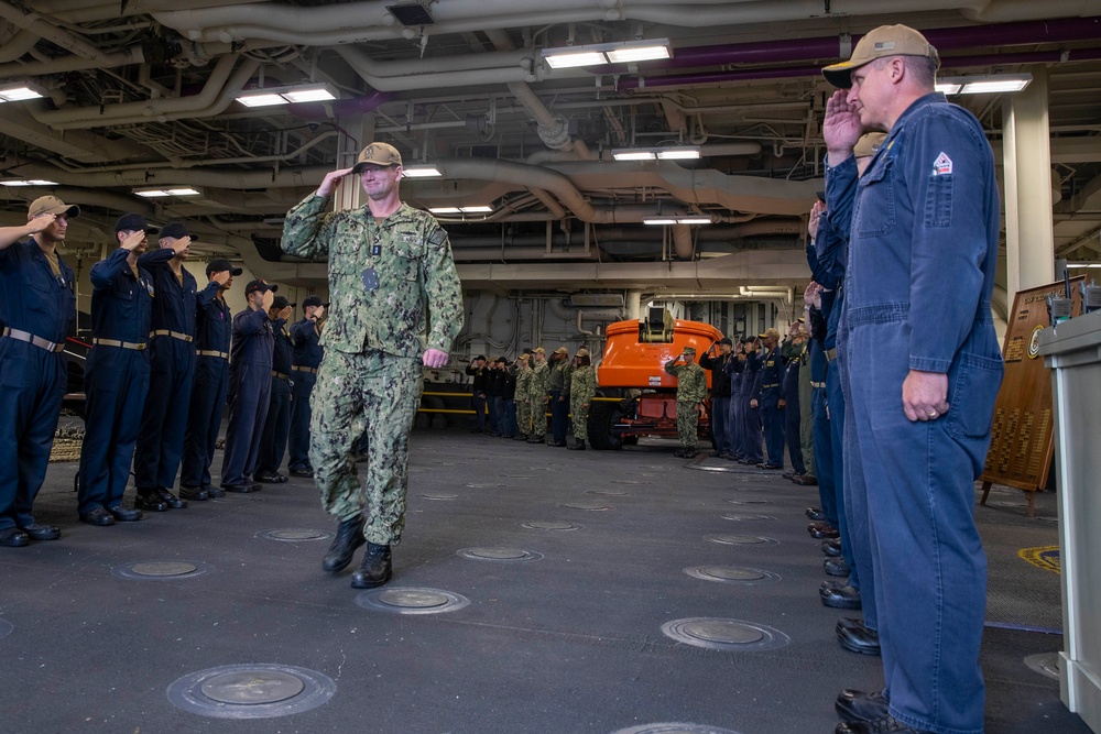 Tripoli Commemorates Two Sailors During A Piping Ashore