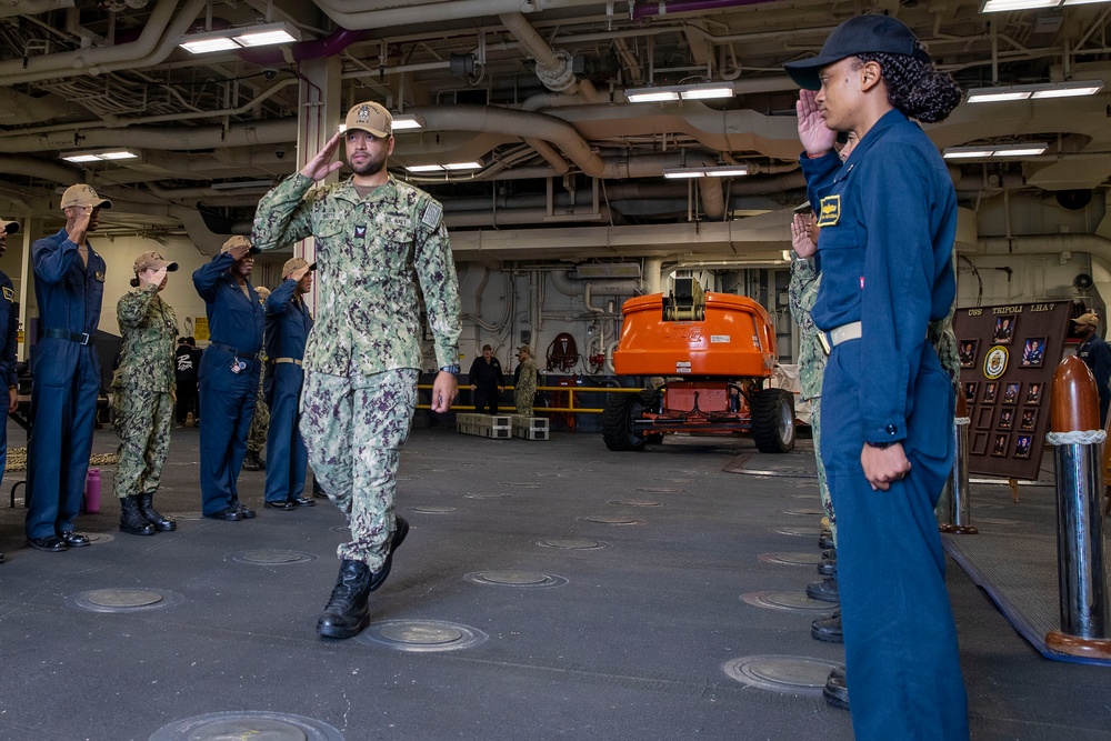 Tripoli Commemorates Two Sailors During A Piping Ashore