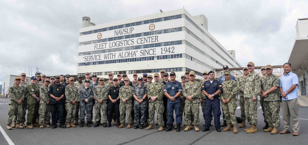 RIMPAC Multinational Logistics Support Element take portrait at NAVSUP Pearl Harbor