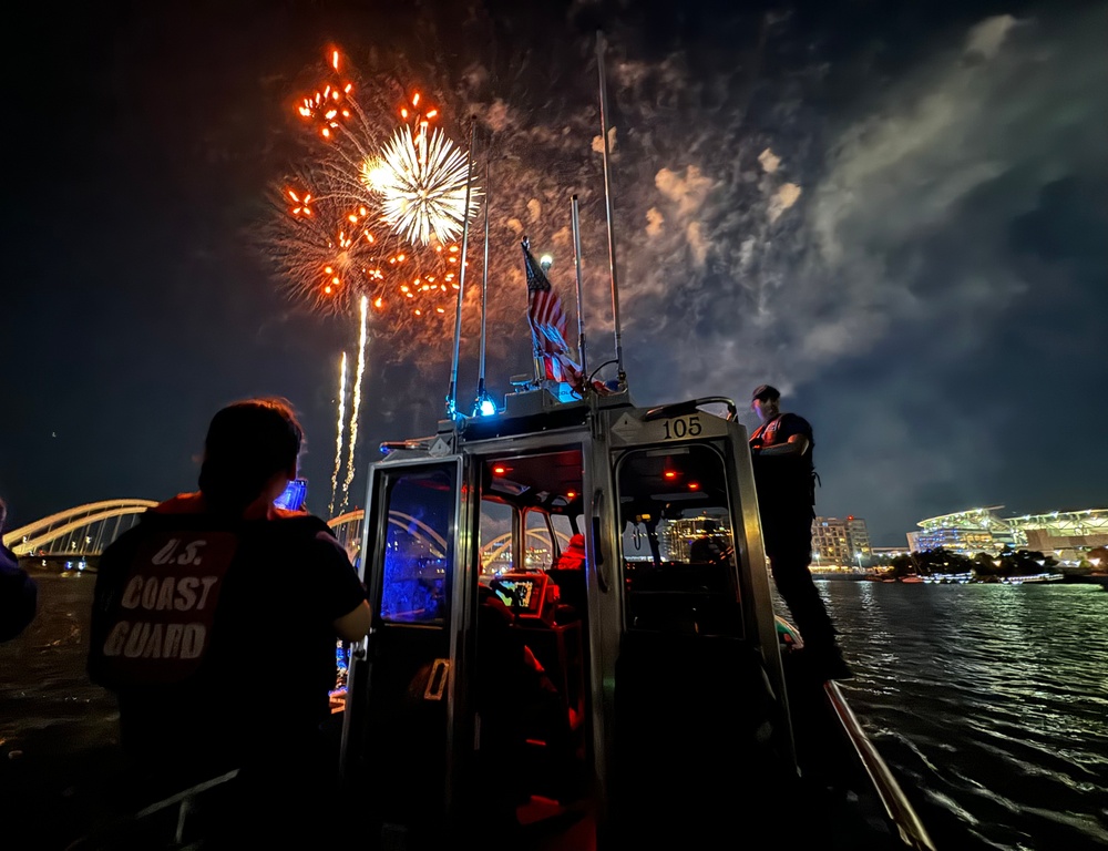 U.S. Coast Guard Station Washington D.C. enforces safety zone during July 3rd fireworks at Nationals Park