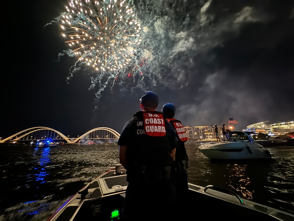 U.S. Coast Guard Station Washington D.C. enforces safety zone during July 3rd fireworks at Nationals Park