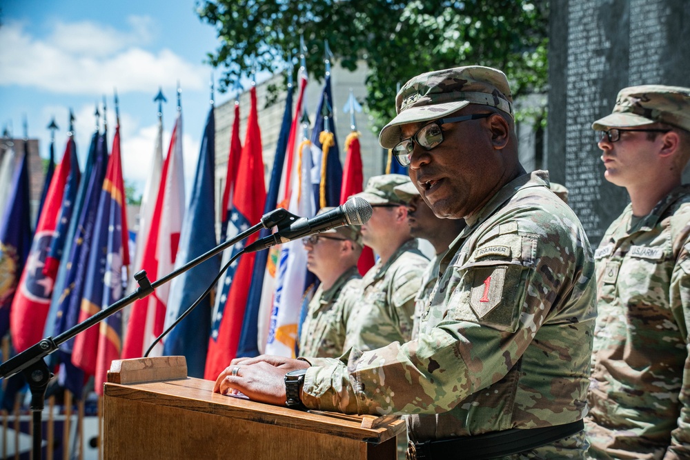 1st Inf. Div. Soldiers March in Junction City 4th of July Parade