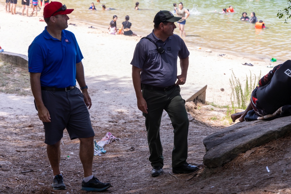 Col. Chapman Joins Beach Safety Patrol at Lake Lanier