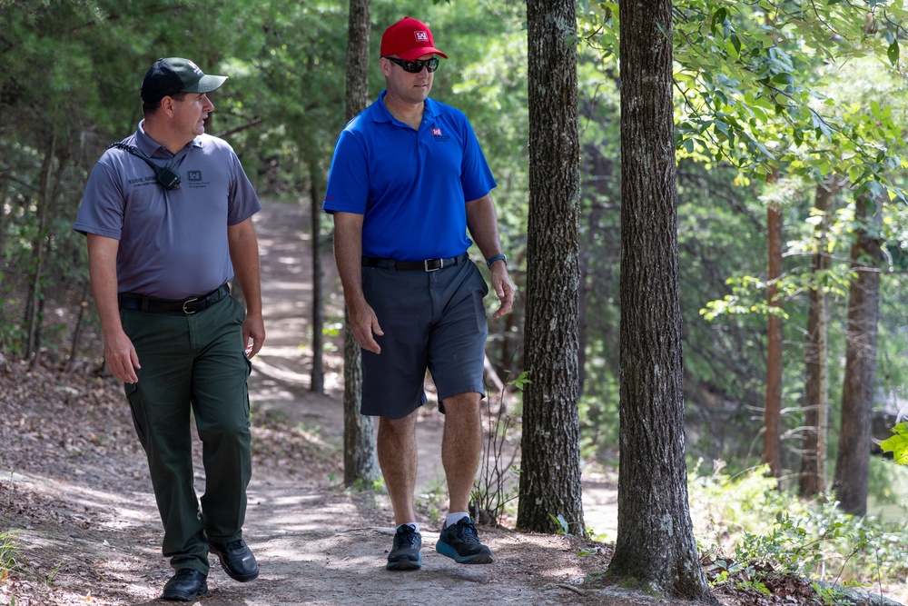 Col. Chapman Walks with Chief Ranger Grimes at Lake Lanier