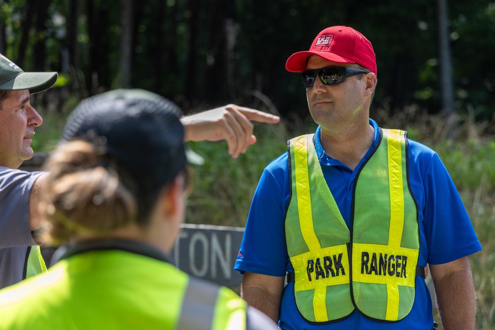 Col. Chapman Coordinates with Park Rangers at Lake Lanier