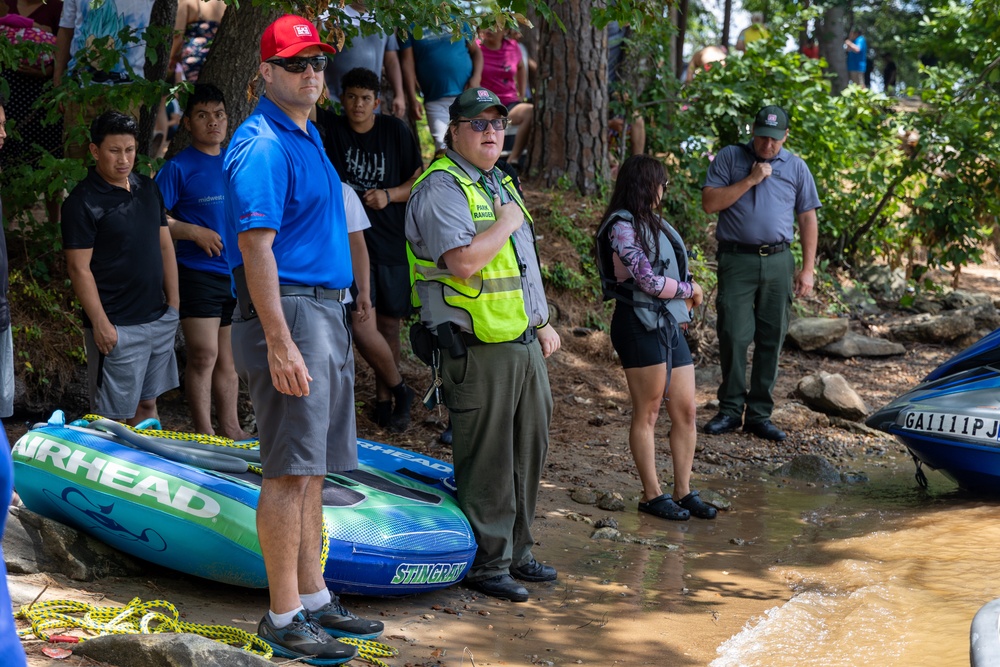 Col. Chapman Monitors Lake Lanier Activities with Park Rangers