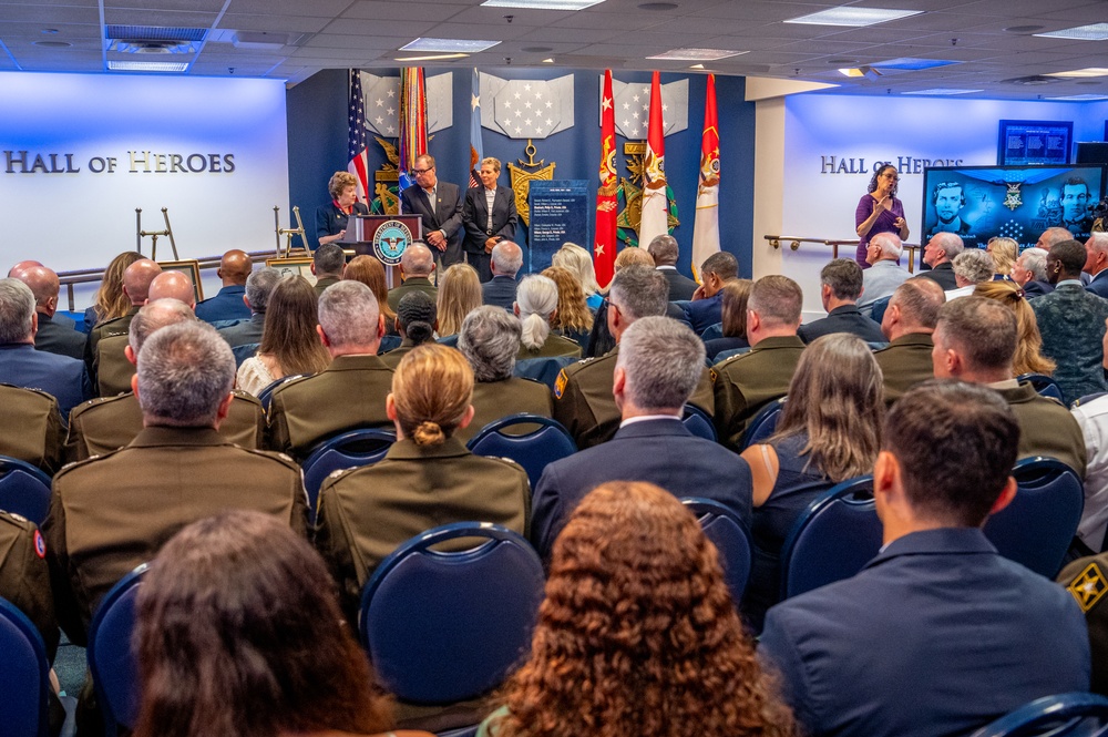 Hall of Heroes Induction Ceremony for Army Pvt. Wilson and Pvt. Shadrach