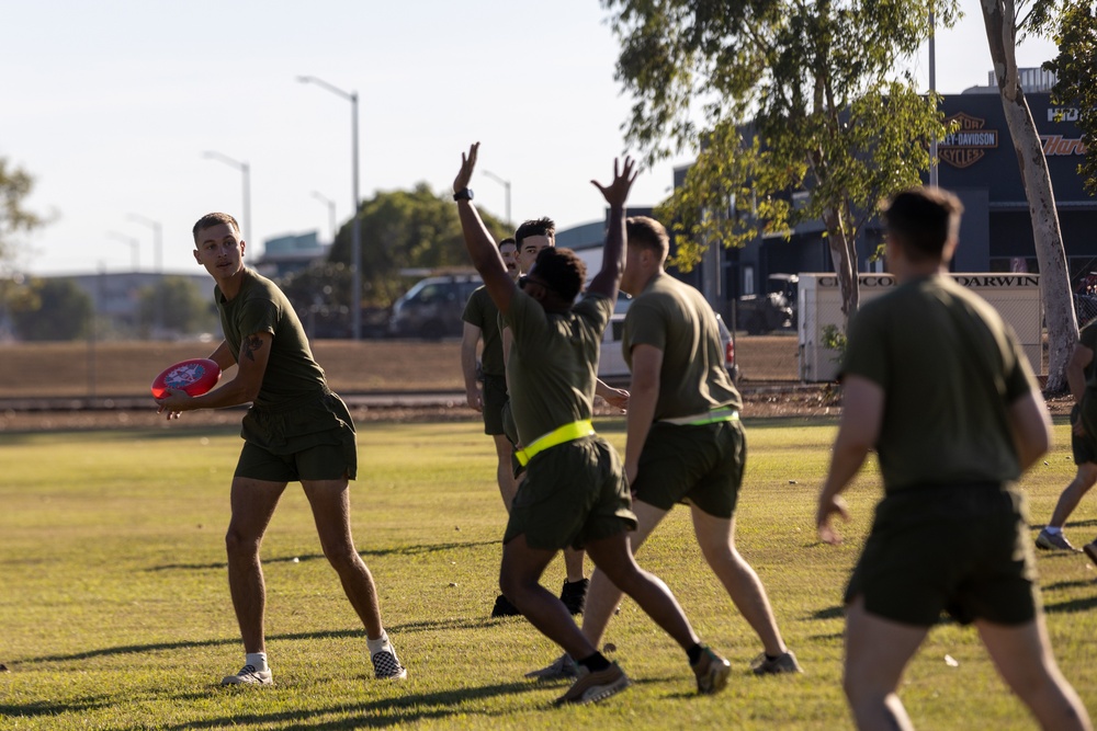 MRF-D 24.3 Command Element Marines, Sailors participate in friendly dodgeball, ultimate frisbee games