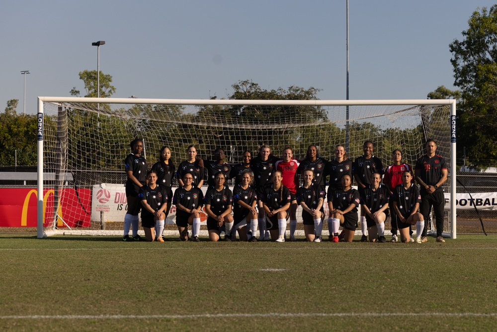 MRF-D 24.3 Marines play soccer against the Navy Football Federation Australia