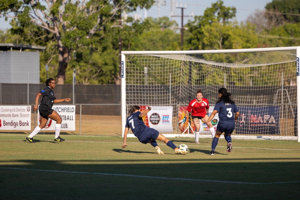 MRF-D 24.3 Marines play soccer against the Navy Football Federation Australia