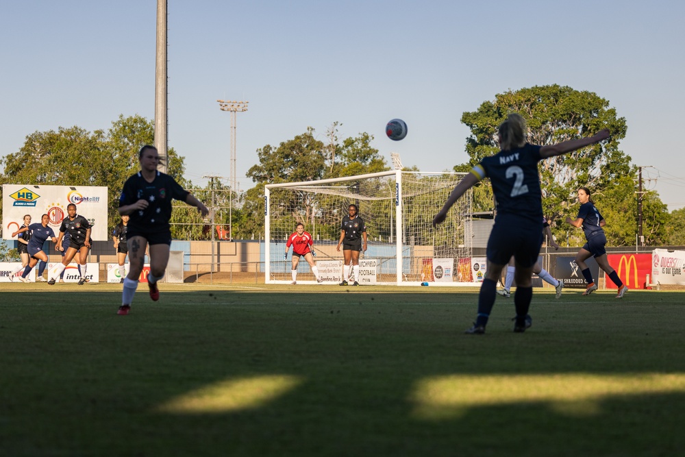 MRF-D 24.3 Marines play soccer against the Navy Football Federation Australia