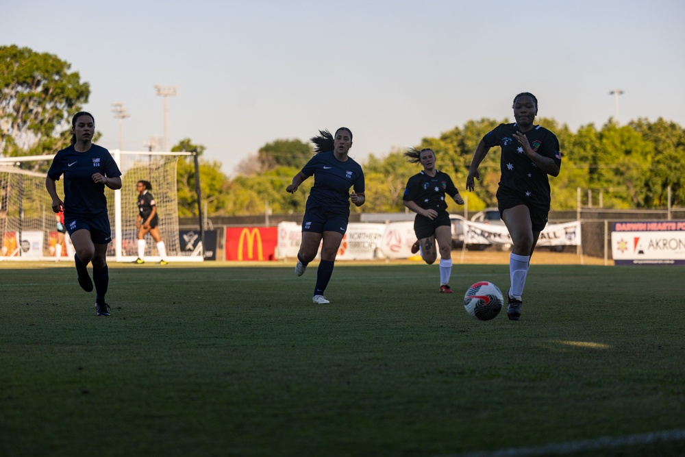 MRF-D 24.3 Marines play soccer against the Navy Football Federation Australia