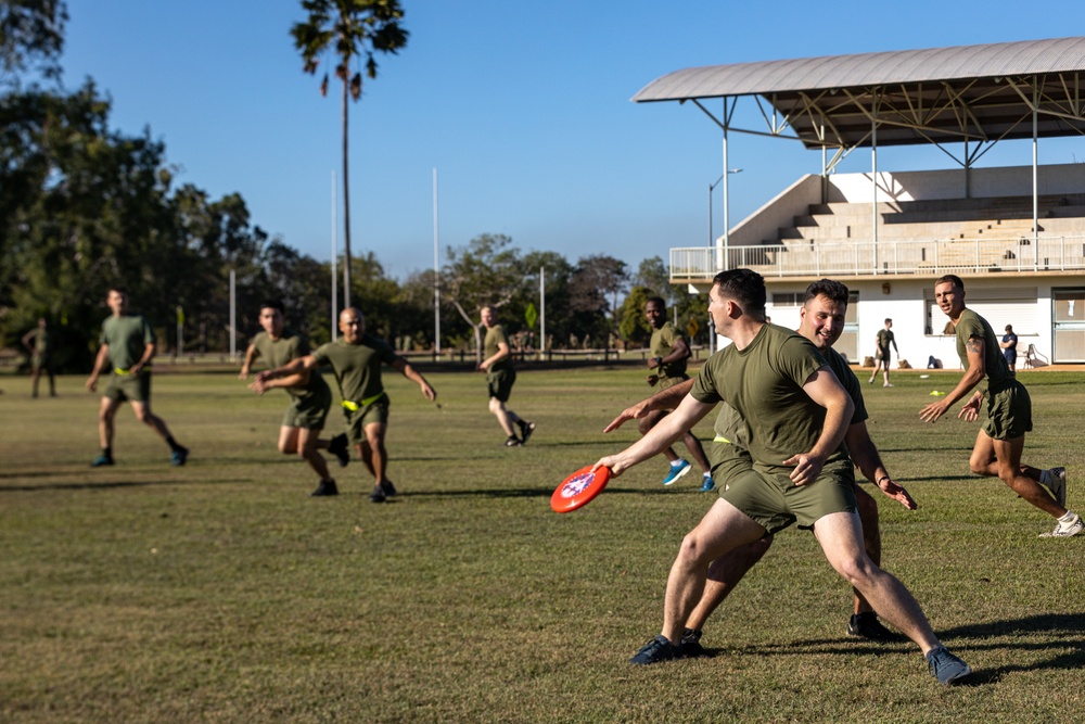 MRF-D 24.3 Command Element Marines, Sailors participate in friendly dodgeball, ultimate frisbee games