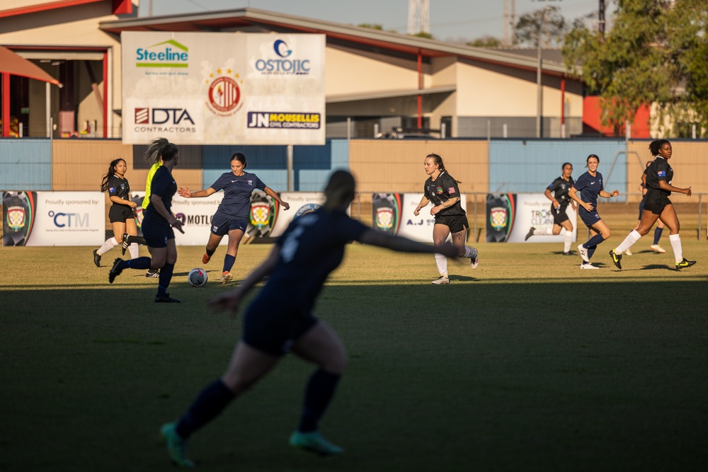 MRF-D 24.3 Marines play soccer against the Navy Football Federation Australia