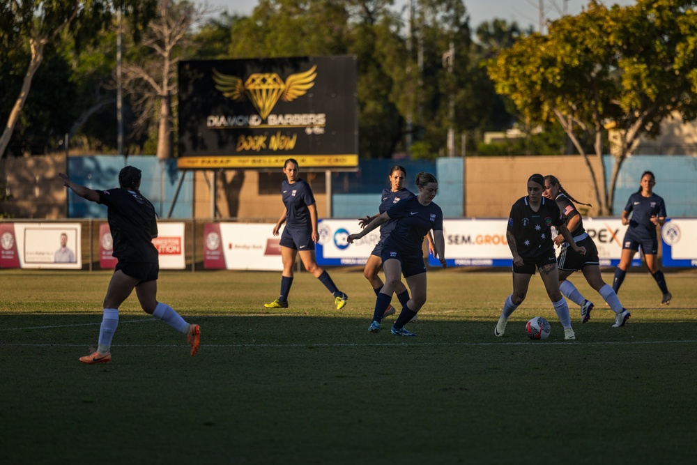 MRF-D 24.3 Marines play soccer against the Navy Football Federation Australia