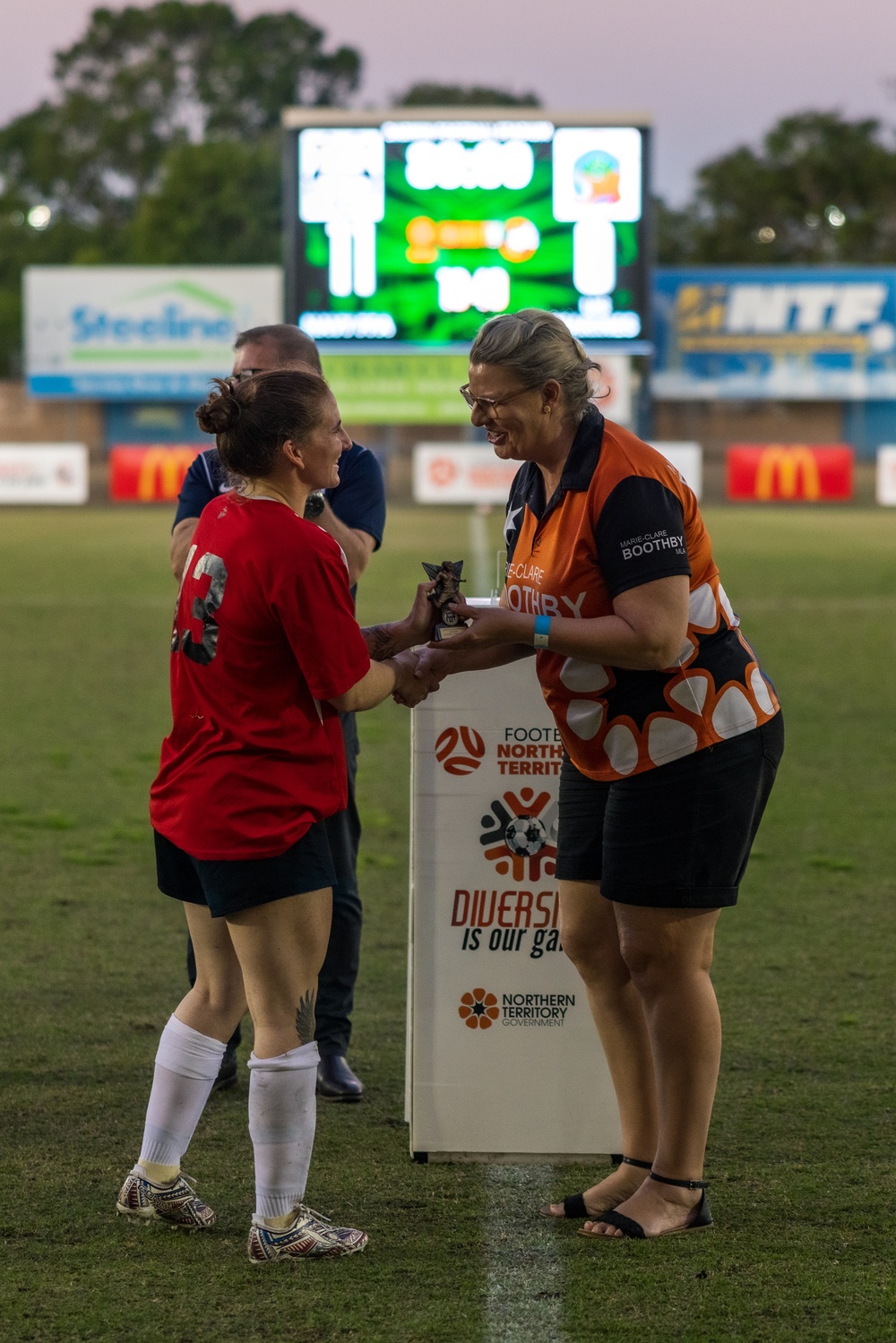 MRF-D 24.3 Marines play soccer against the Navy Football Federation Australia