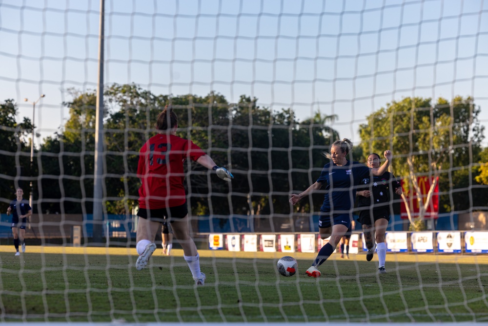 MRF-D 24.3 Marines play soccer against the Navy Football Federation Australia