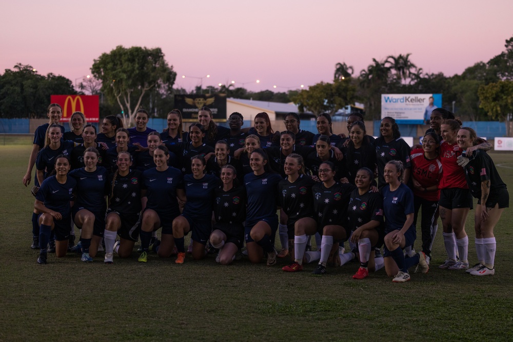 MRF-D 24.3 Marines play soccer against the Navy Football Federation Australia