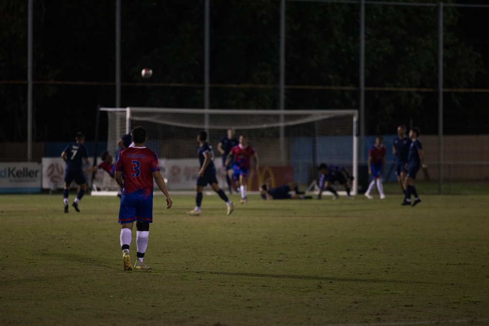 MRF-D 24.3 Marines play soccer against the Navy Football Federation Australia