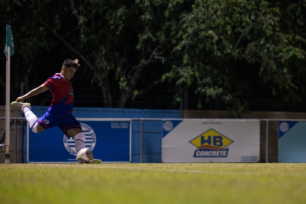 MRF-D 24.3 Marines play soccer against the Navy Football Federation Australia