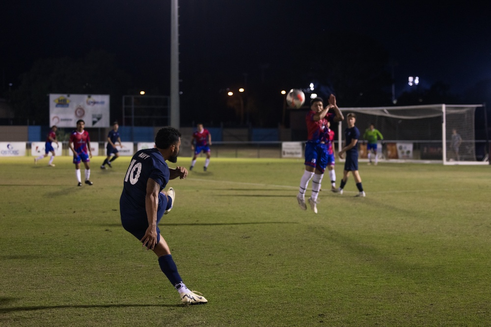 MRF-D 24.3 Marines play soccer against the Navy Football Federation Australia