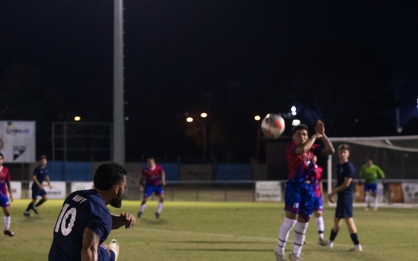 MRF-D 24.3 Marines play soccer against the Navy Football Federation Australia