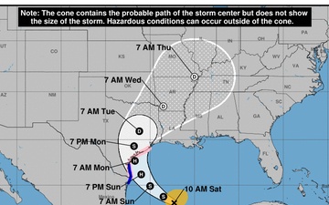 National Hurricane Center Tropical Storm Beryl Graphic 06 July 2024