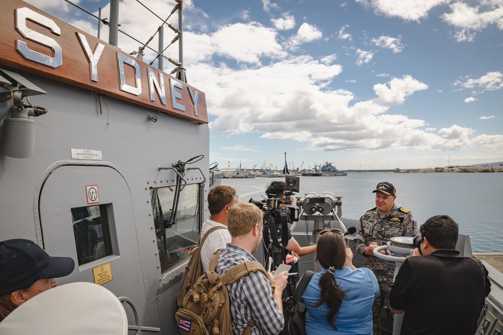 Media Conduct Interviews with CO of HMAS Sydney