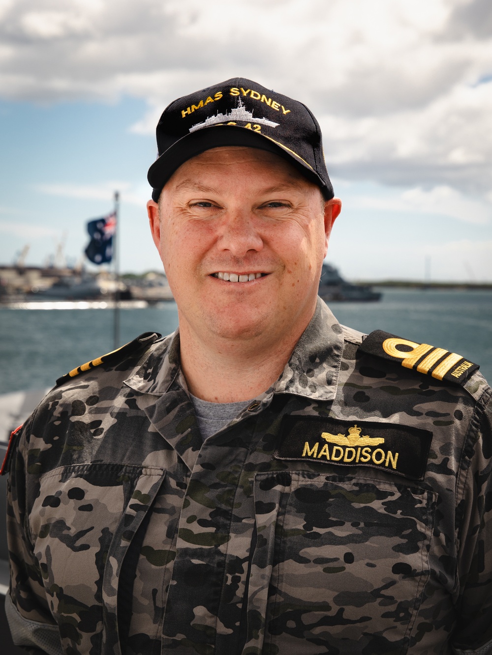 CO of HMAS Sydney, COMD Billy Maddison media engagement