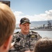 Media conduct interviews with CO of HMAS Sydney, COMD Billy Maddison