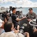 CO of HMAS Sydney, COMD Billy Maddison conducts media engagement