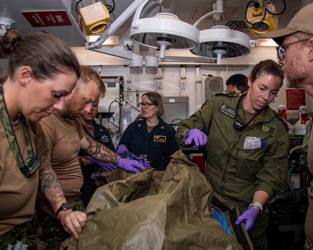 USS Carl Vinson Sailors and Canadian Forces Health Services Members team up for medical training exercise at RIMPAC 2024