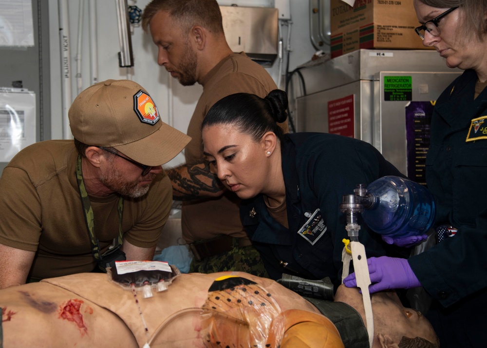 USS Carl Vinson Sailors and Canadian Forces Health Services Members team up for medical training exercise at RIMPAC 2024