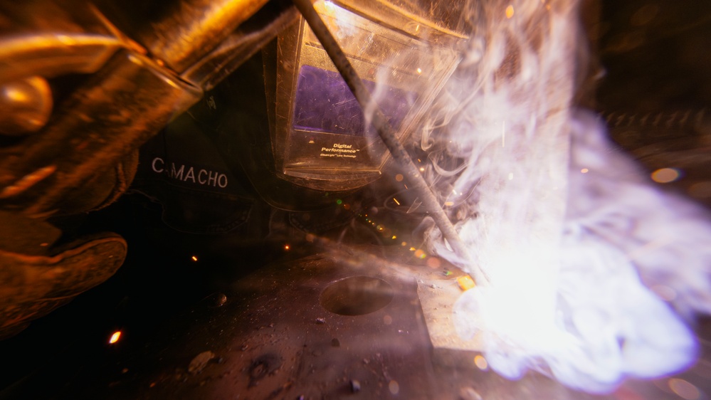 Repair Division Conducts Welding Operations