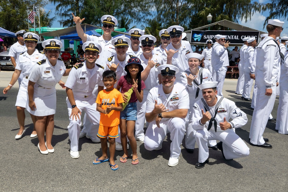 USS Rafael Peralta Participates in Saipan Liberation Day Parade