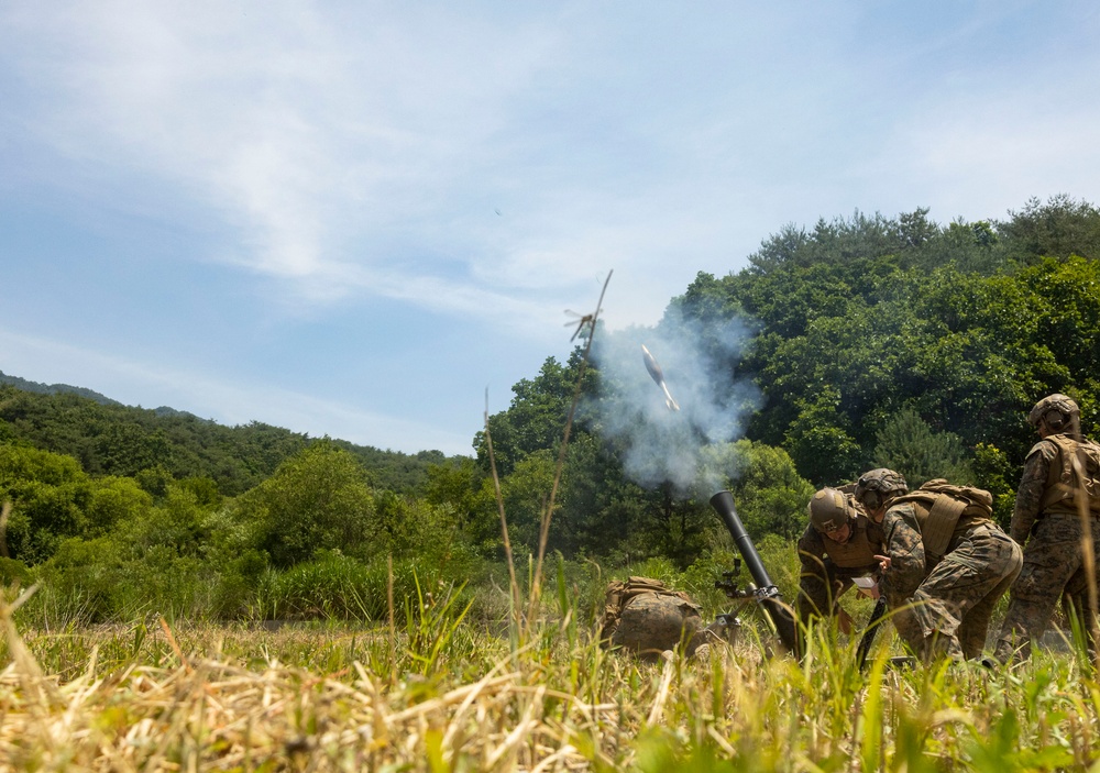 U.S. Marines execute 81mm mortar range during Korea Viper 24.2