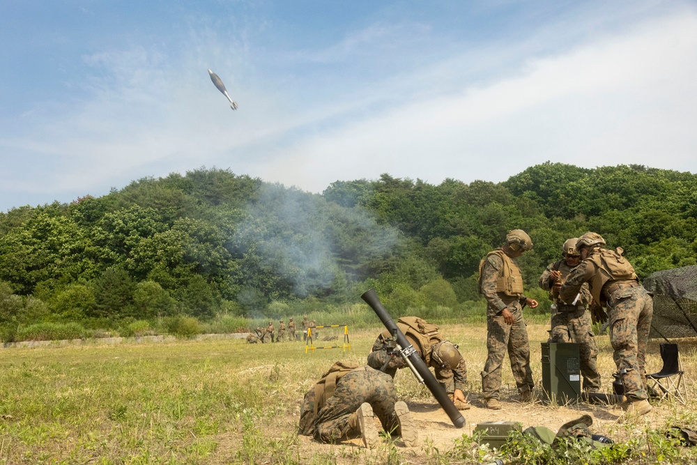 U.S. Marines execute 81mm mortar range during Korea Viper 24.2