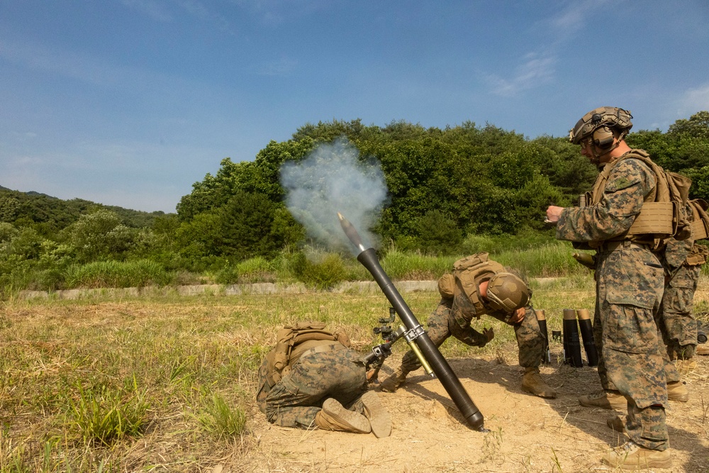 U.S. Marines execute 81mm mortar range during Korea Viper 24.2