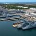 RIMPAC 2024: Aerial view of ships moored at Pearl Harbor