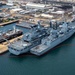 RIMPAC 2024: Ariel view of FGS Baden-Wurttemberg, FGS Frankfurt Am Main moored at Pearl Harbor