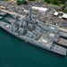 RIMPAC 2024: Aerial view USS Sterett, USS Kidd, USS Gridley moored at Pearl Harbor