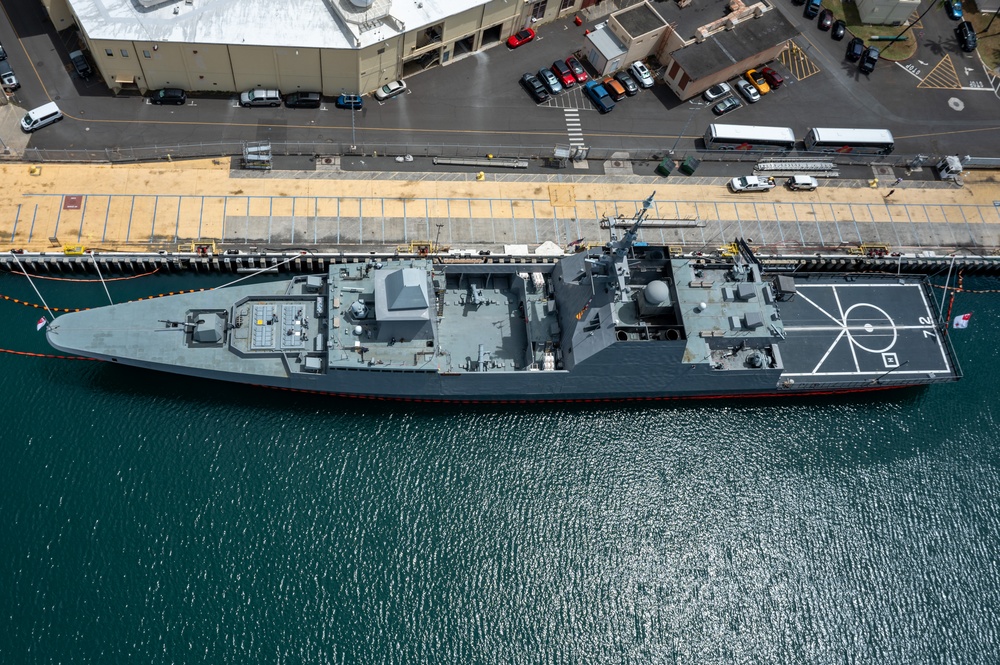 RIMPAC 2024: Aerial view of RSS Stalwart moored at Pearl Harbor