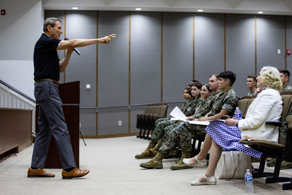 The Real Hero from the Silver Screen: Vietnam War Marine Machine Gunner Phil Downer visits MCAS Iwakuni to talk about Resilience and Self-Improvement.