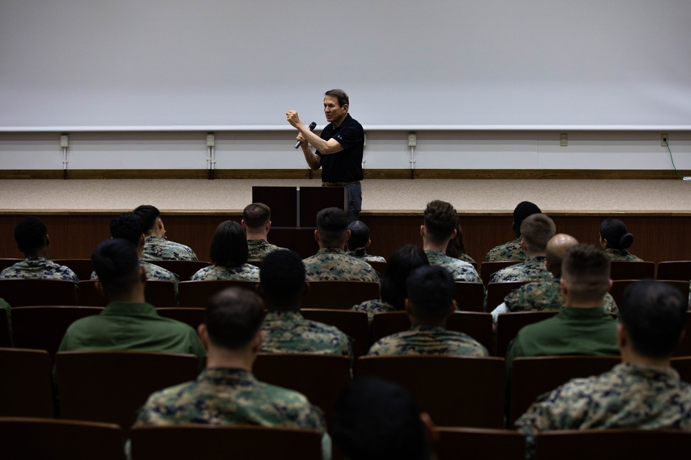 The Real Hero from the Silver Screen: Vietnam War Marine Machine Gunner Phil Downer visits MCAS Iwakuni to talk about Resilience and Self-Improvement.