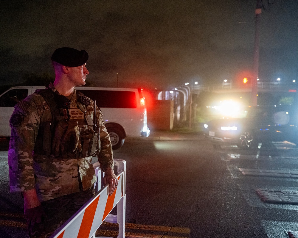 Joint Base San Antonio-Lackland gate traffic