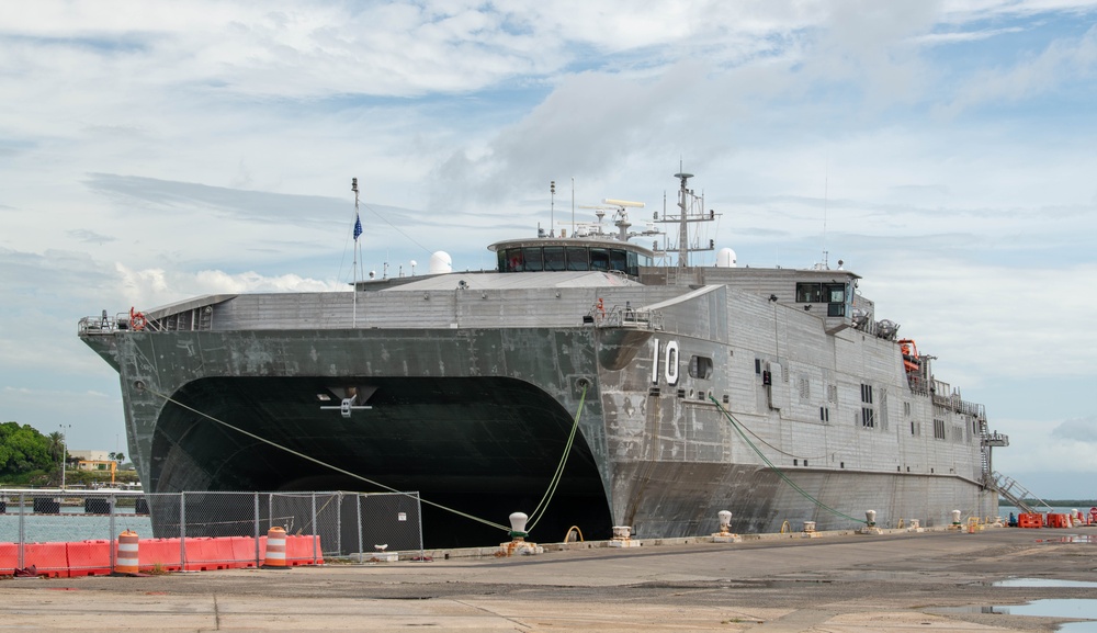 USNS Burlington moored at Naval Station Guantanamo Bay